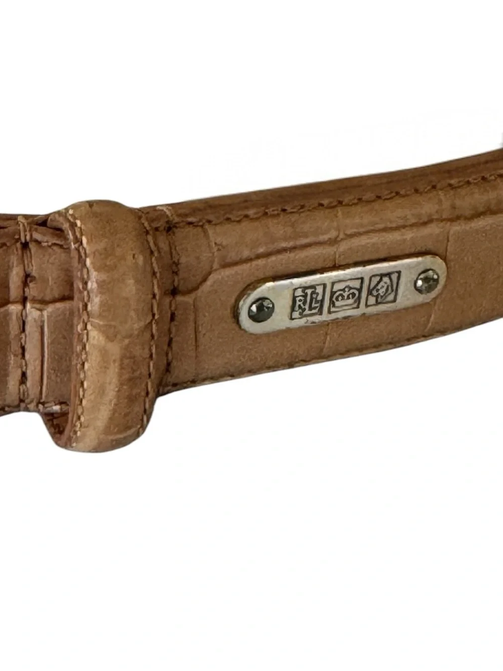 Ralph Lauren Genuine Leather Croc Embossed Belt